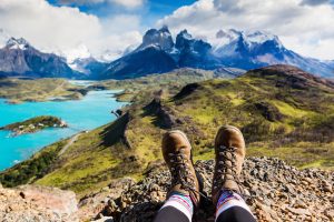 Girl,Hiking,Boots,Having,Fun,And,Enjoying,Wonderful,Breathtaking,Mountain